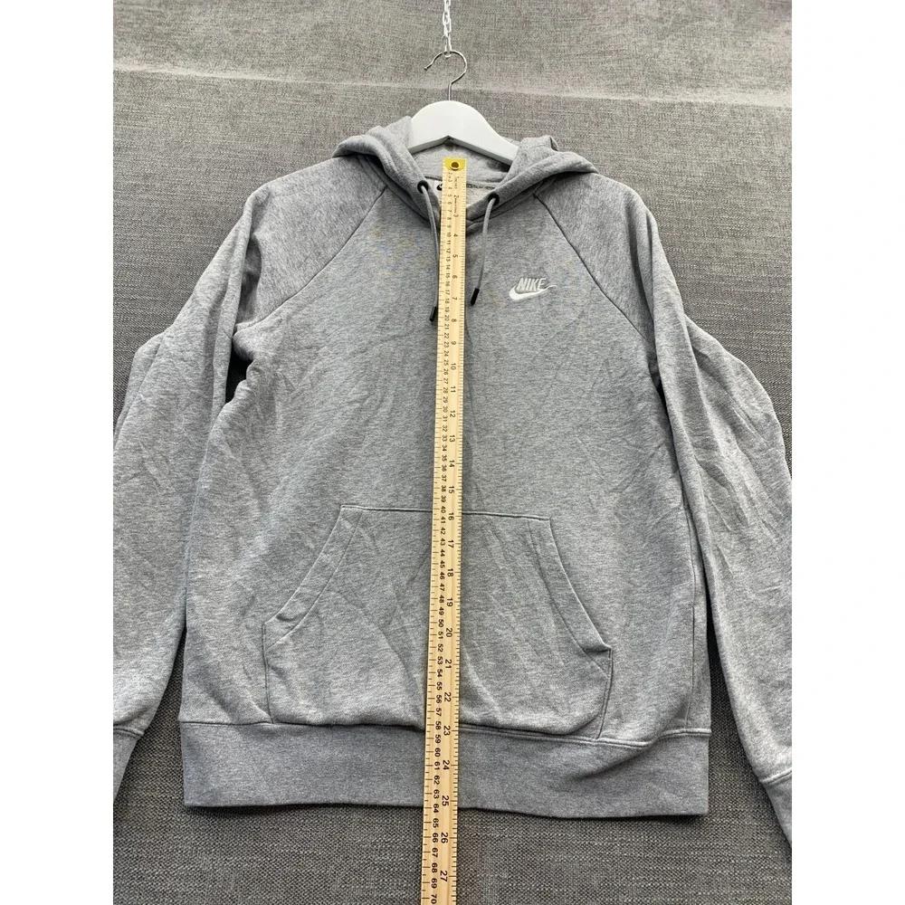 Nike Sportswear Club Hoodie Mens Small Heather Gray Fleece Lined‎ Raglan Sleeve